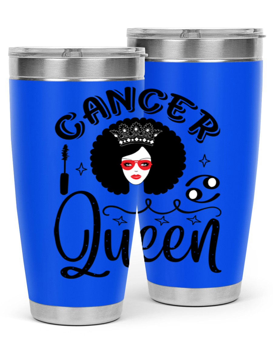 Cancer Queen 162# Tumbler featuring a stylish zodiac design, made of stainless steel with a drink-thru lid.