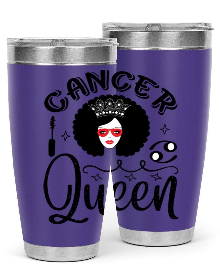 Cancer Queen 162# Tumbler featuring a stylish zodiac design, made of stainless steel with a drink-thru lid.