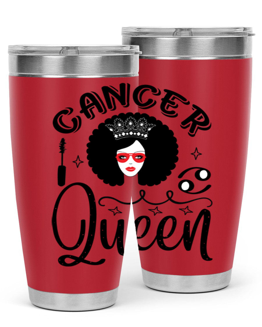 Cancer Queen 162# Tumbler featuring a stylish zodiac design, made of stainless steel with a drink-thru lid.