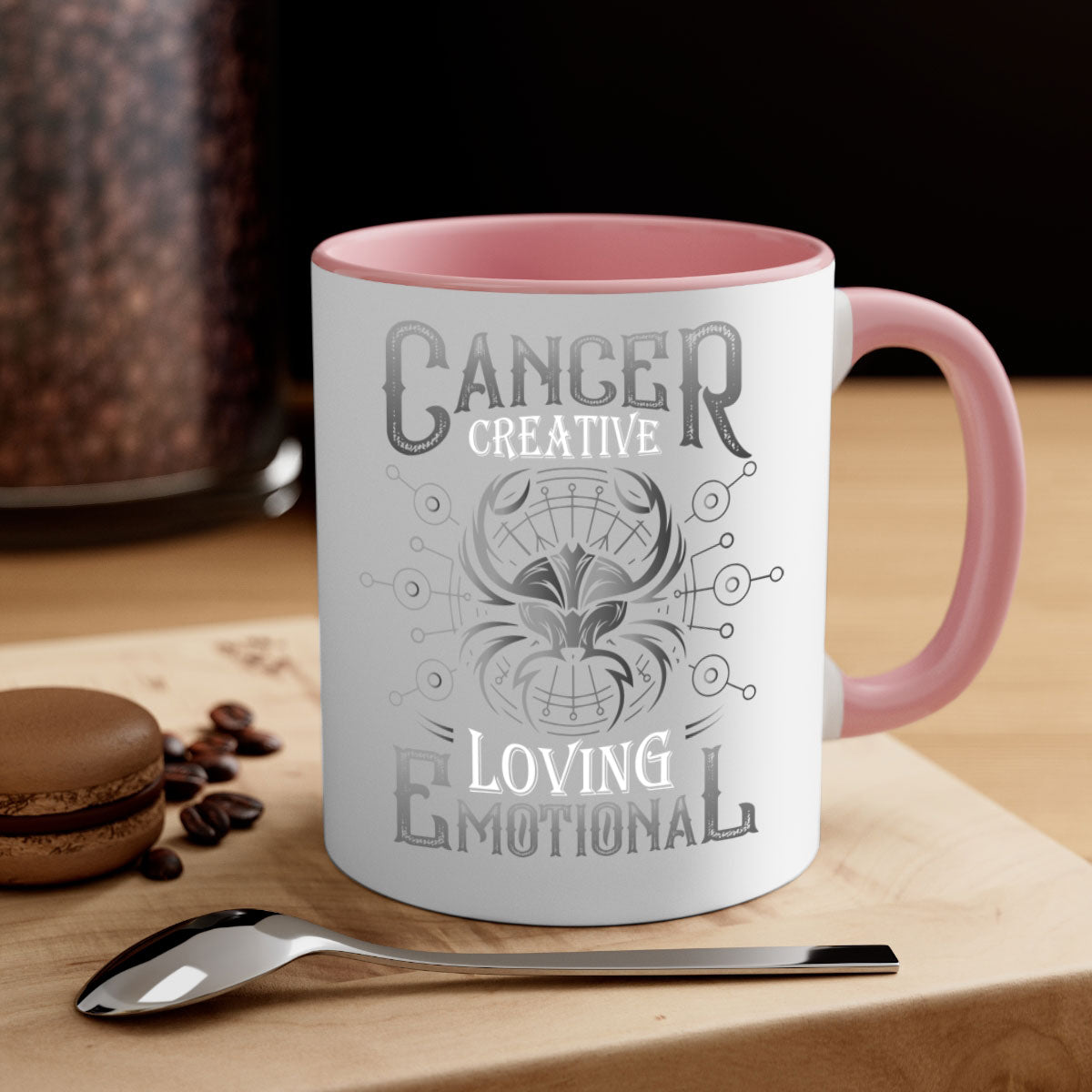 CancerCreative 157# zodiac mug with a glossy finish, featuring a colored handle and interior, available in multiple colors.