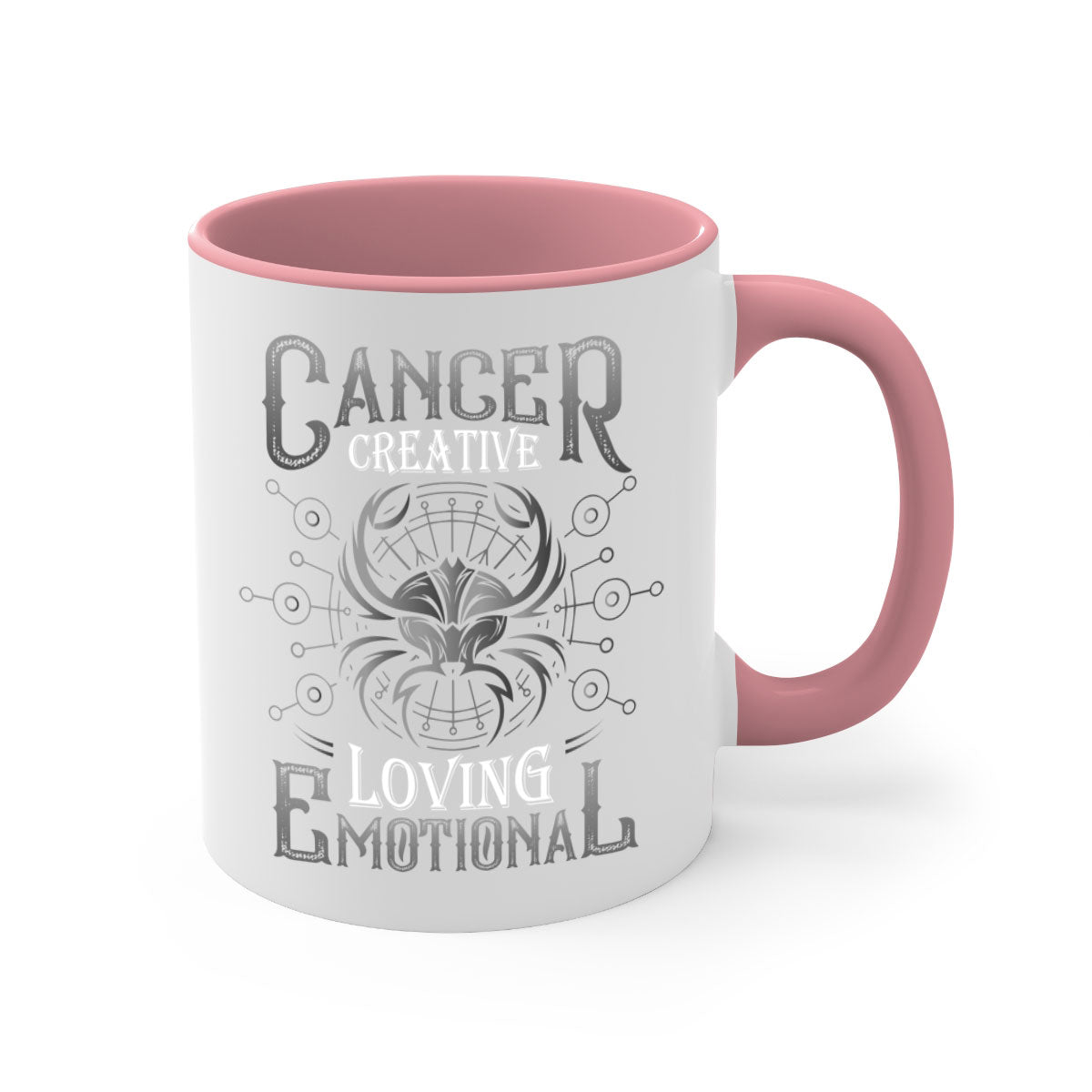 CancerCreative 157# zodiac mug with a glossy finish, featuring a colored handle and interior, available in multiple colors.