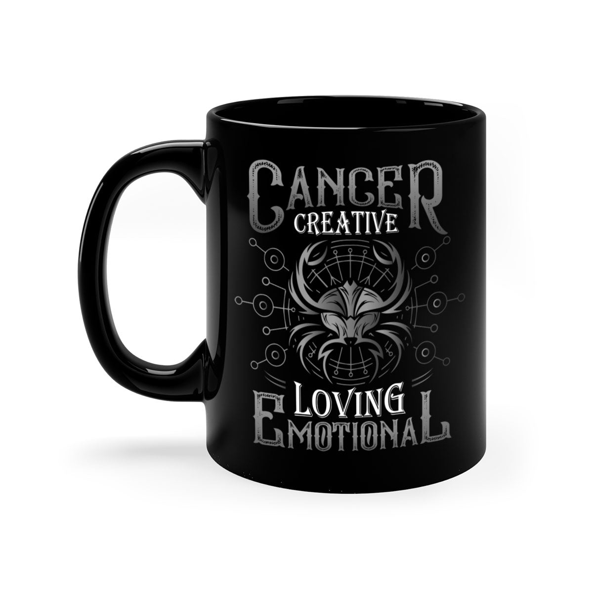 CancerCreative 157# zodiac mug with a glossy finish, featuring a colored handle and interior, available in multiple colors.