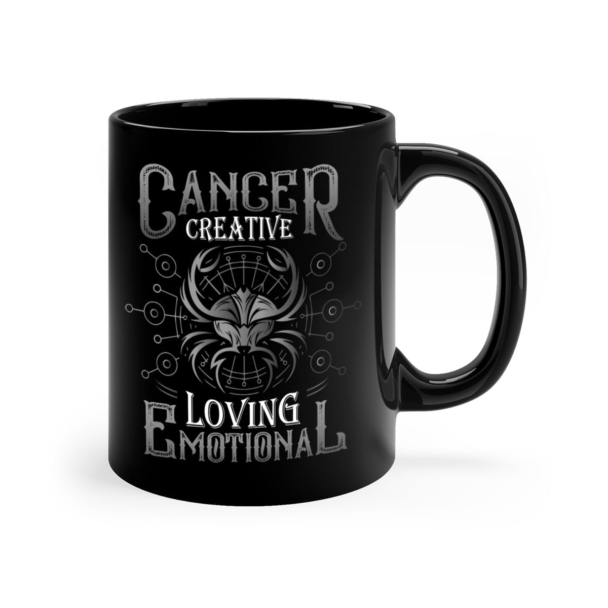 CancerCreative 157# zodiac mug with a glossy finish, featuring a colored handle and interior, available in multiple colors.