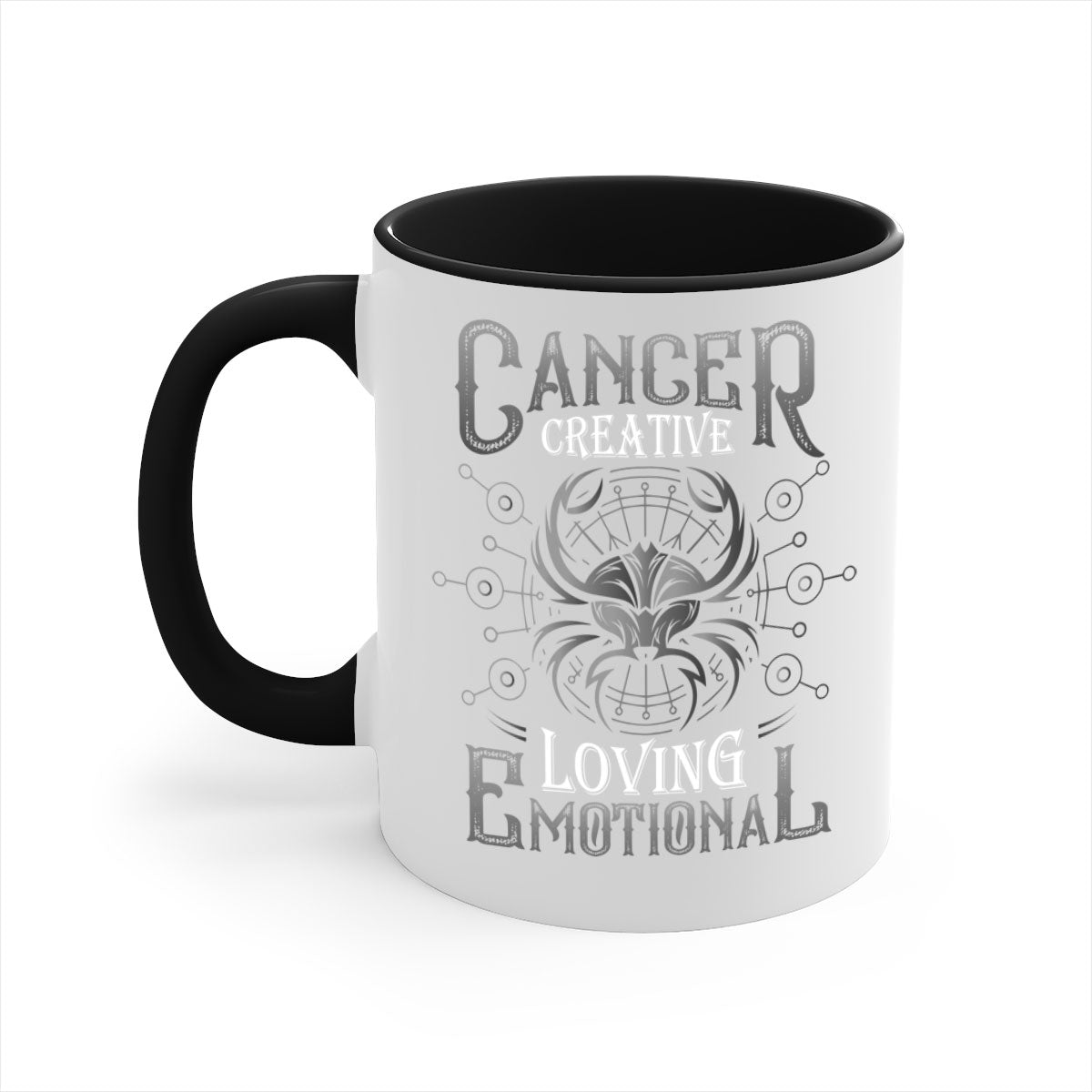 CancerCreative 157# zodiac mug with a glossy finish, featuring a colored handle and interior, available in multiple colors.