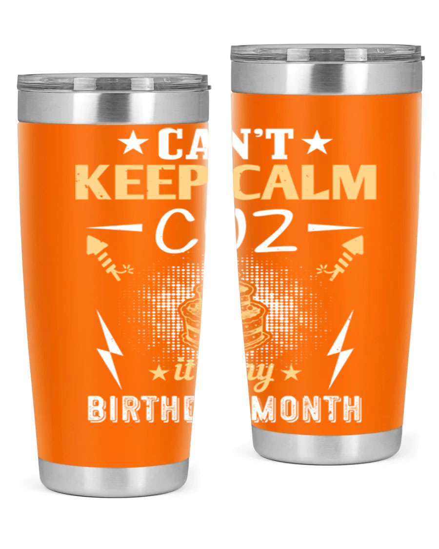 A stylish 20oz and 30oz stainless steel tumbler with a fun birthday design, perfect for keeping drinks hot or cold.