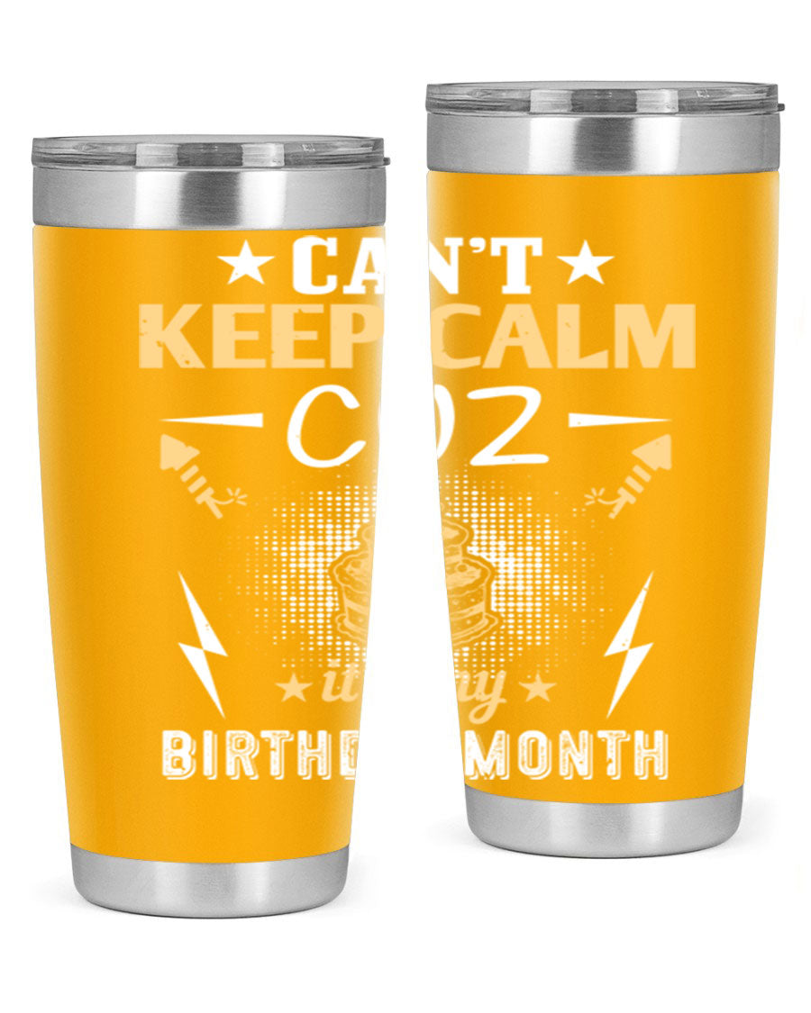 A stylish 20oz and 30oz stainless steel tumbler with a fun birthday design, perfect for keeping drinks hot or cold.
