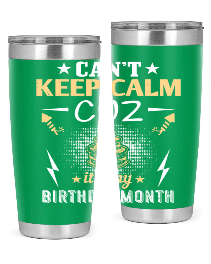 A stylish 20oz and 30oz stainless steel tumbler with a fun birthday design, perfect for keeping drinks hot or cold.