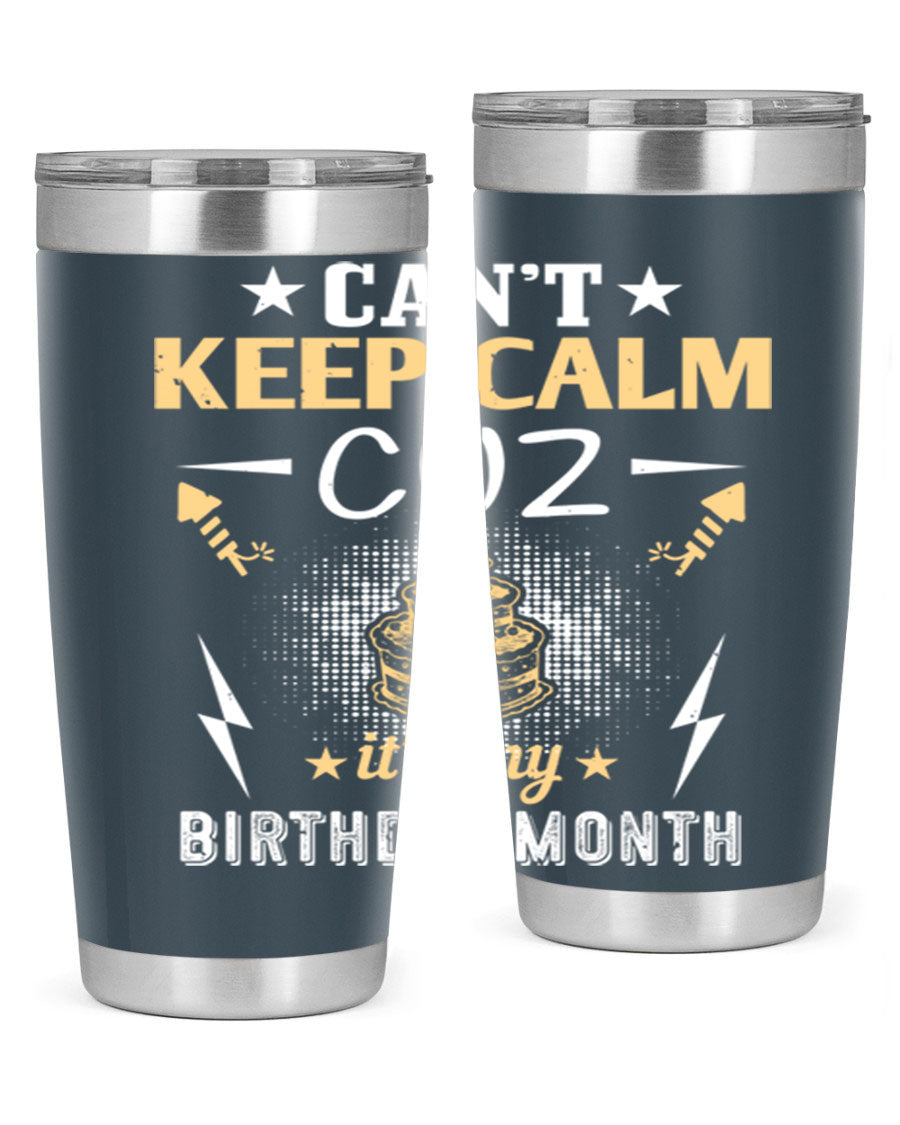 A stylish 20oz and 30oz stainless steel tumbler with a fun birthday design, perfect for keeping drinks hot or cold.