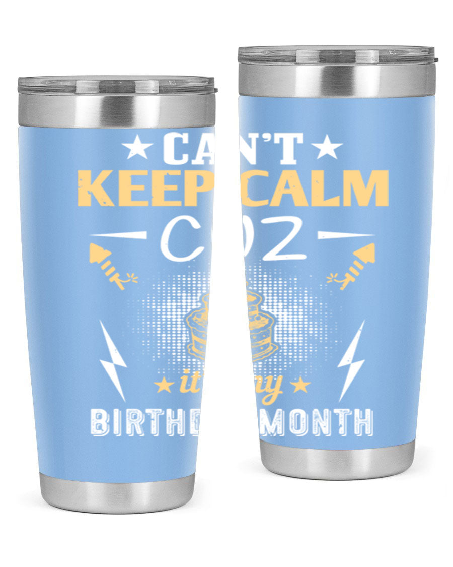 A stylish 20oz and 30oz stainless steel tumbler with a fun birthday design, perfect for keeping drinks hot or cold.