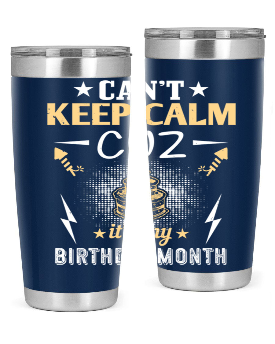 A stylish 20oz and 30oz stainless steel tumbler with a fun birthday design, perfect for keeping drinks hot or cold.