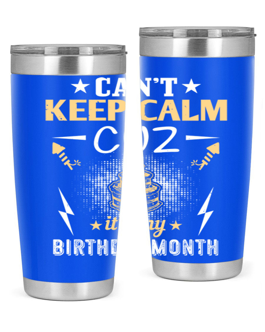 A stylish 20oz and 30oz stainless steel tumbler with a fun birthday design, perfect for keeping drinks hot or cold.