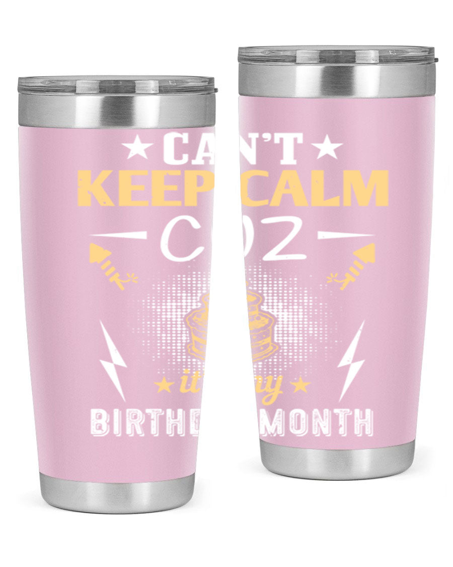 A stylish 20oz and 30oz stainless steel tumbler with a fun birthday design, perfect for keeping drinks hot or cold.
