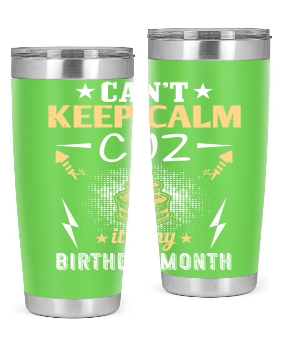 A stylish 20oz and 30oz stainless steel tumbler with a fun birthday design, perfect for keeping drinks hot or cold.