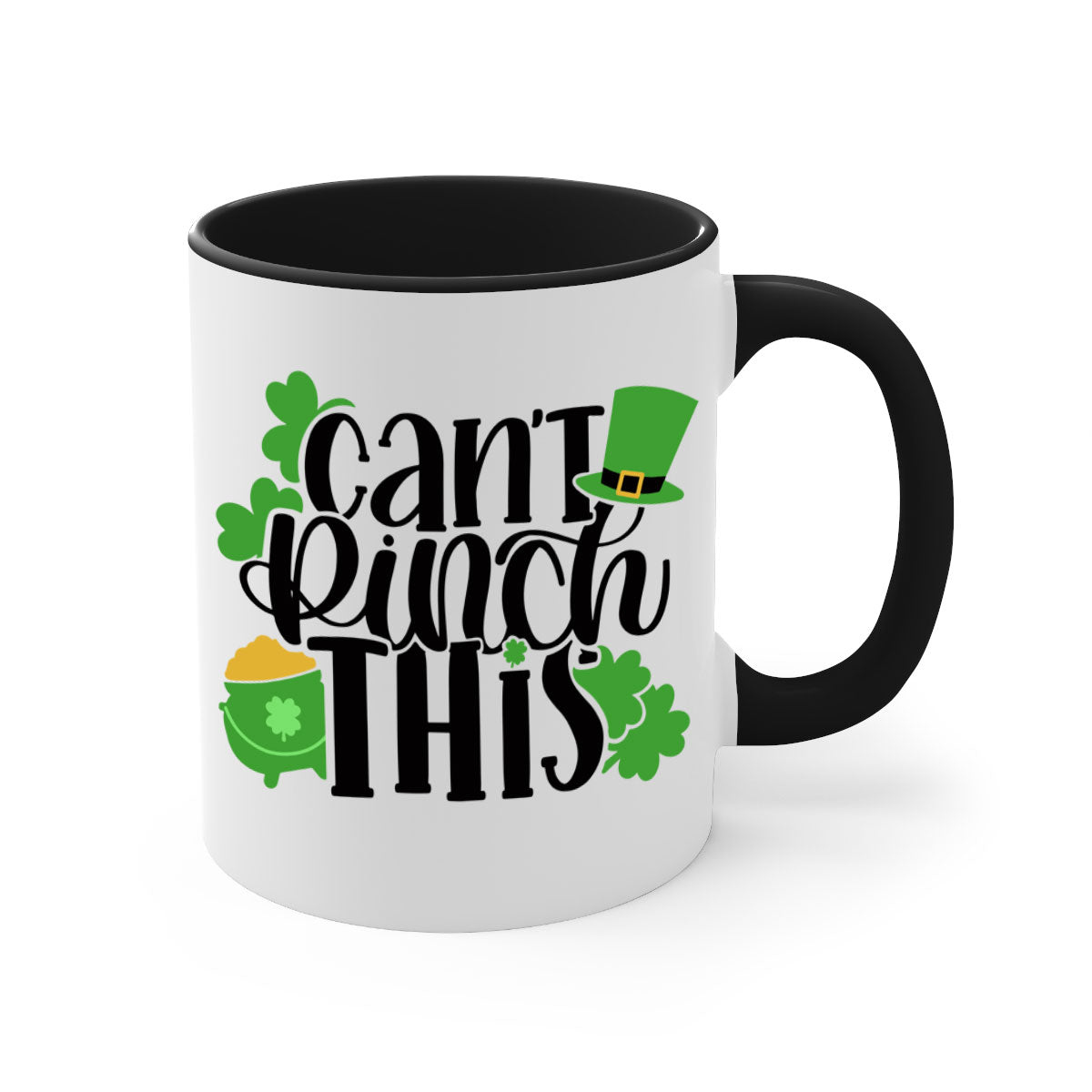 Cant Pinch This Style 103# St. Patrick's Day mug with a glossy finish and colorful handle, perfect for coffee or tea.