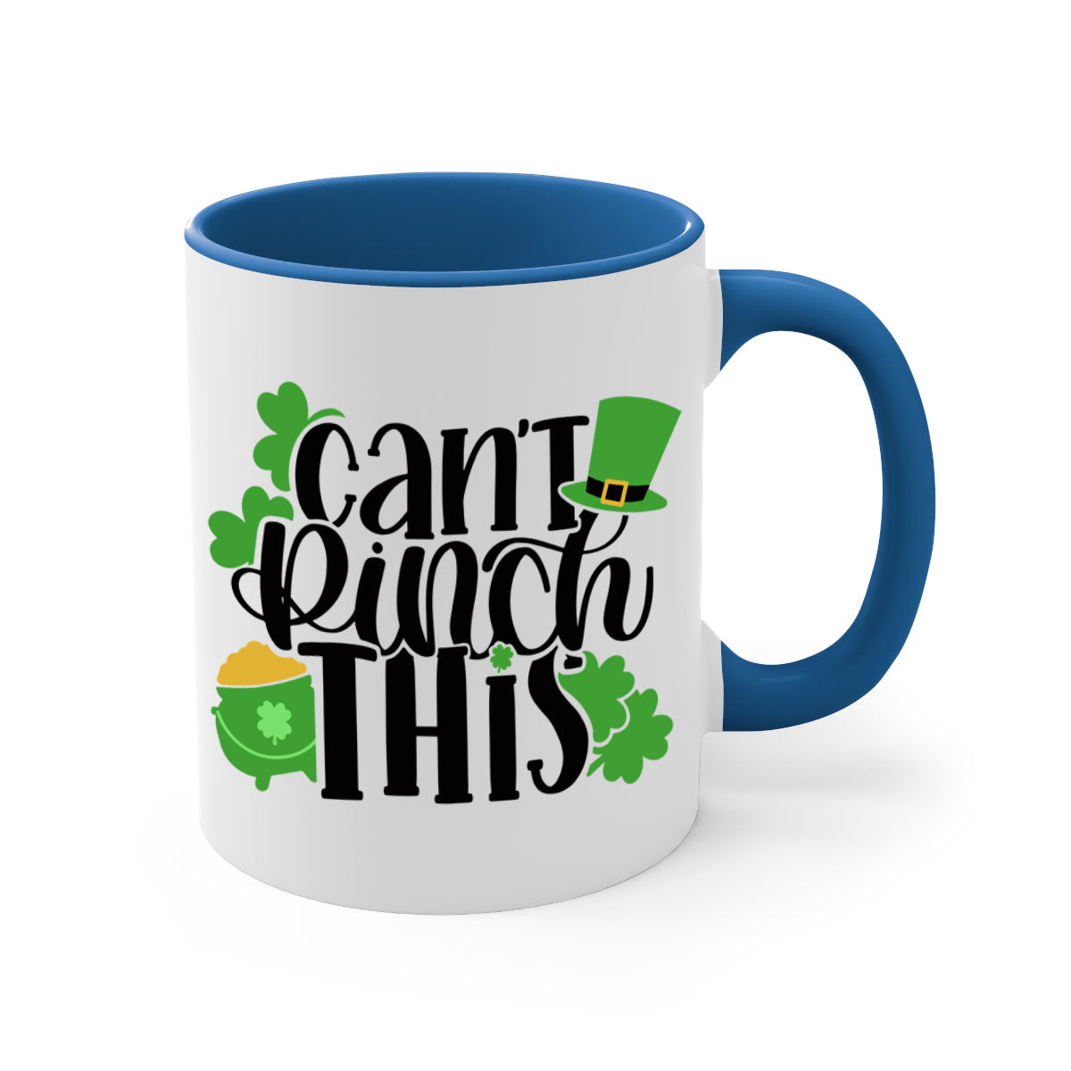 Cant Pinch This Style 103# St. Patrick's Day mug with a glossy finish and colorful handle, perfect for coffee or tea.
