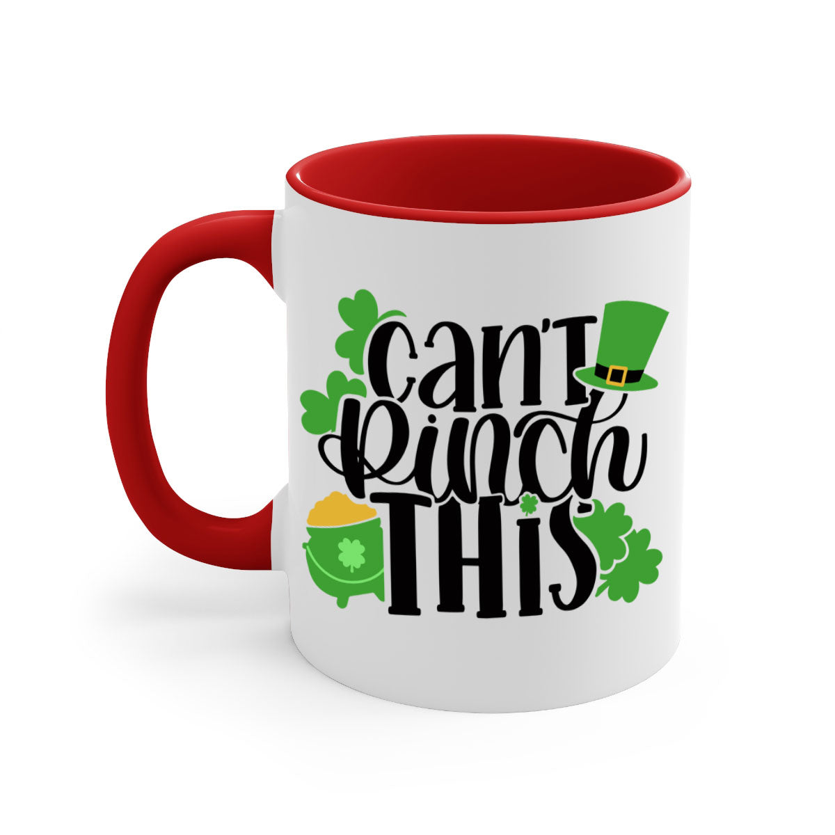 Cant Pinch This Style 103# St. Patrick's Day mug with a glossy finish and colorful handle, perfect for coffee or tea.