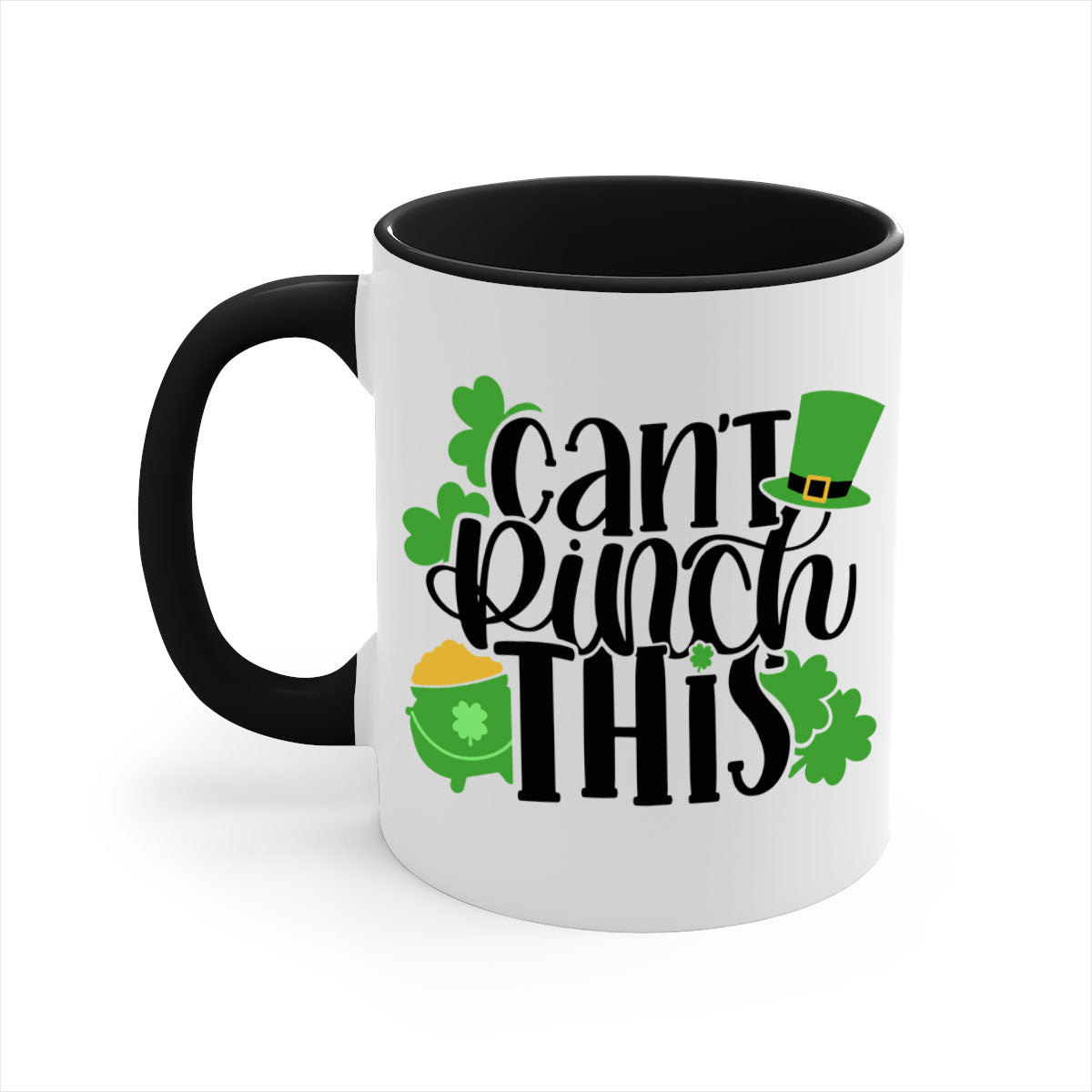 Cant Pinch This Style 103# St. Patrick's Day mug with a glossy finish and colorful handle, perfect for coffee or tea.