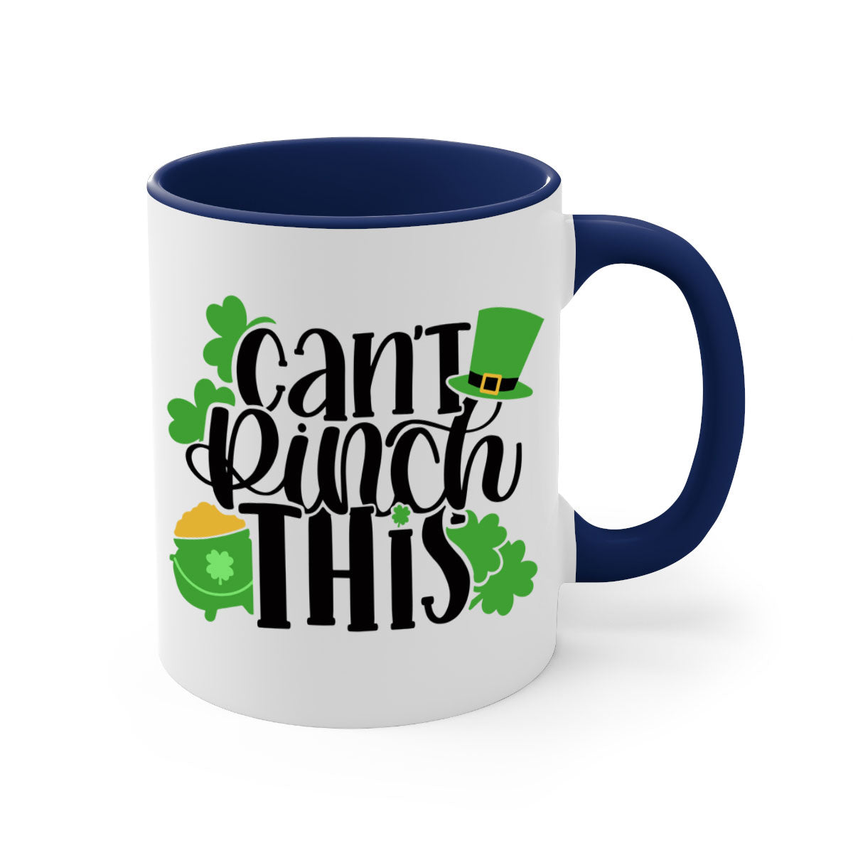 Cant Pinch This Style 103# St. Patrick's Day mug with a glossy finish and colorful handle, perfect for coffee or tea.
