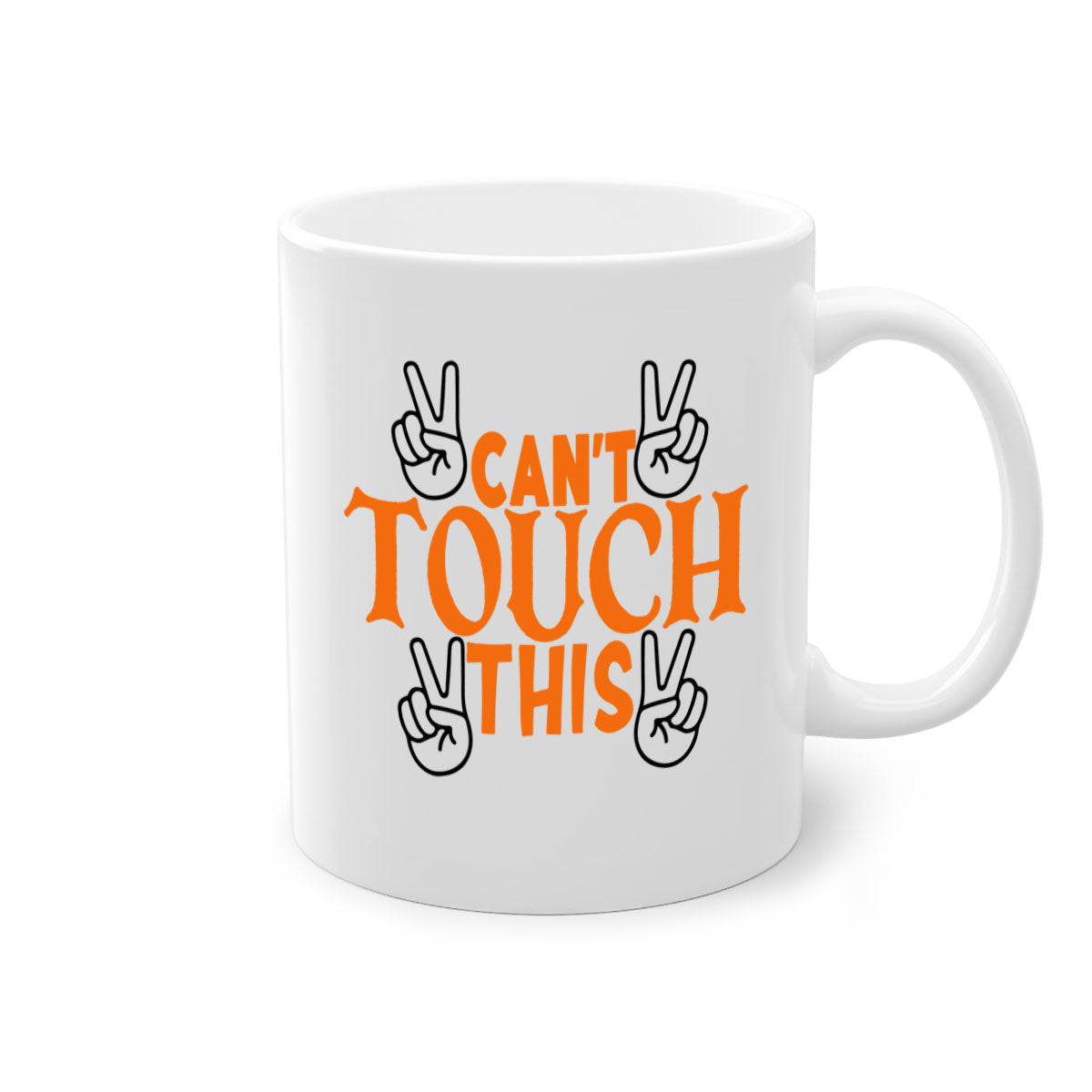 Cant Touch This 2010# Basketball Mug featuring a glossy finish, colored handle, and interior in vibrant colors.
