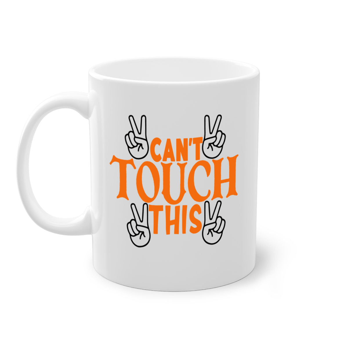 Cant Touch This 2010# Basketball Mug featuring a glossy finish, colored handle, and interior in vibrant colors.