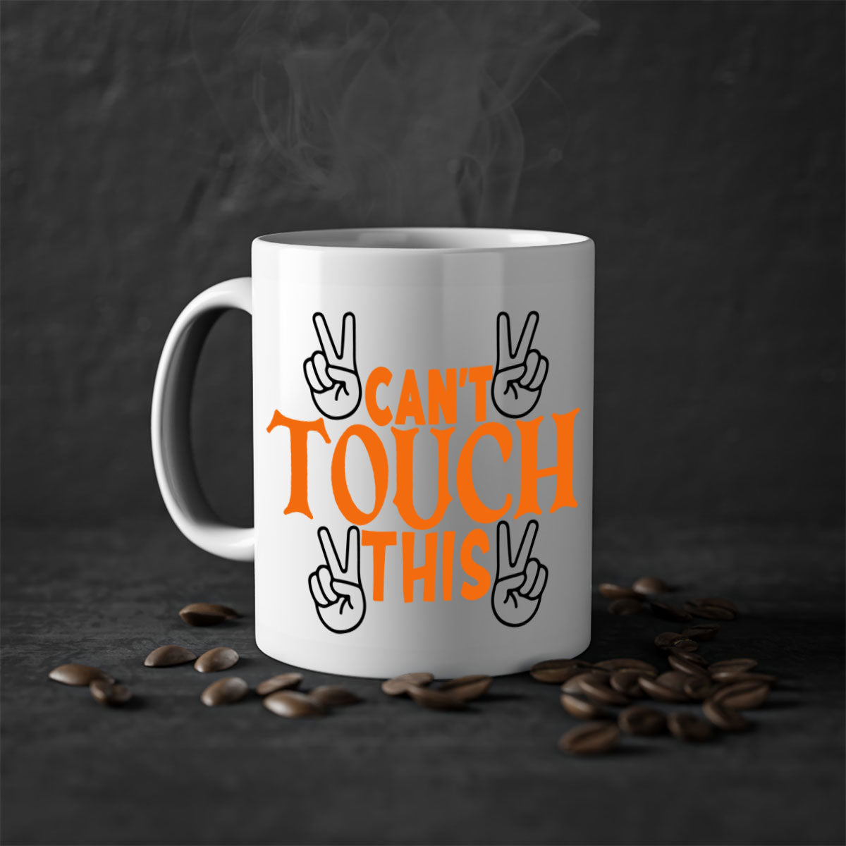 Cant Touch This 2010# Basketball Mug featuring a glossy finish, colored handle, and interior in vibrant colors.