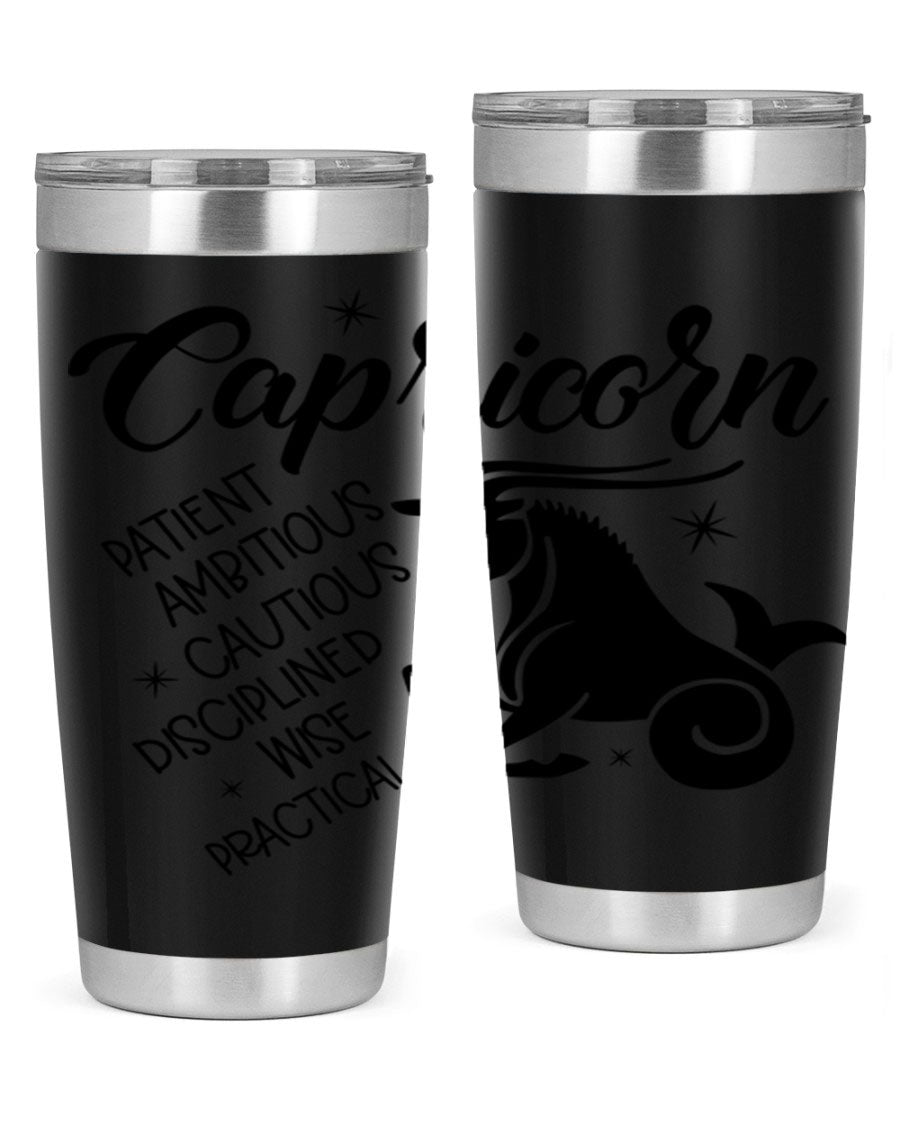 Capricorn 188# Tumbler featuring a sleek design, double wall vacuum insulation, and a press-in lid, perfect for hot and cold beverages.