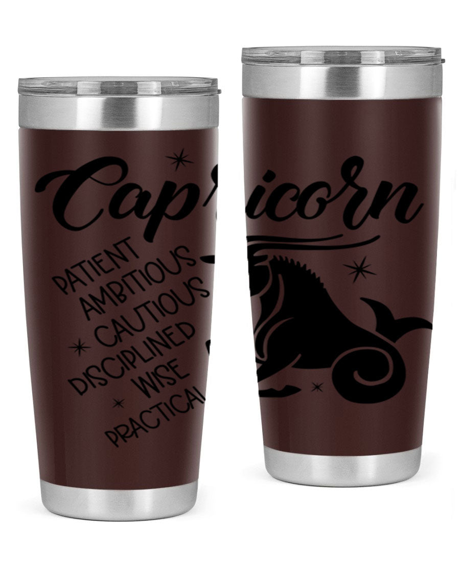 Capricorn 188# Tumbler featuring a sleek design, double wall vacuum insulation, and a press-in lid, perfect for hot and cold beverages.