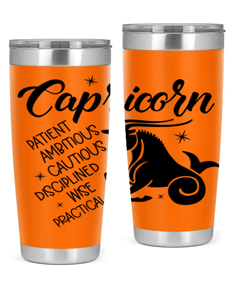 Capricorn 188# Tumbler featuring a sleek design, double wall vacuum insulation, and a press-in lid, perfect for hot and cold beverages.