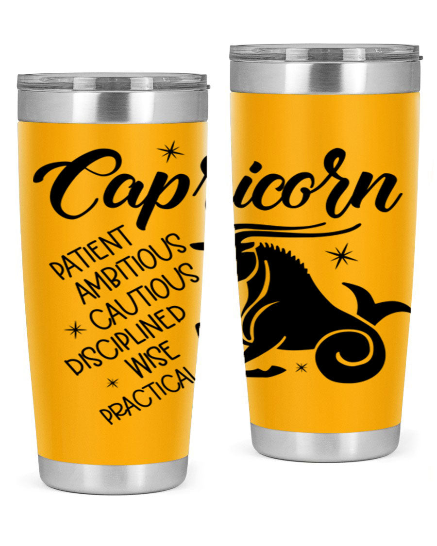 Capricorn 188# Tumbler featuring a sleek design, double wall vacuum insulation, and a press-in lid, perfect for hot and cold beverages.