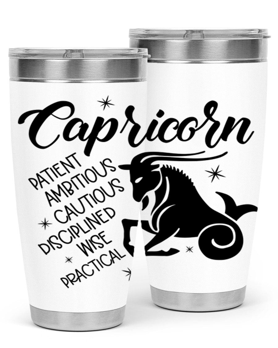 Capricorn 188# Tumbler featuring a sleek design, double wall vacuum insulation, and a press-in lid, perfect for hot and cold beverages.