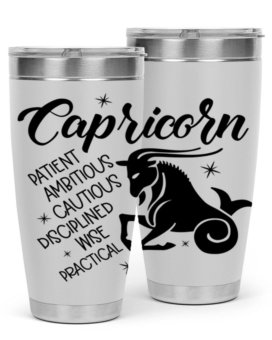 Capricorn 188# Tumbler featuring a sleek design, double wall vacuum insulation, and a press-in lid, perfect for hot and cold beverages.
