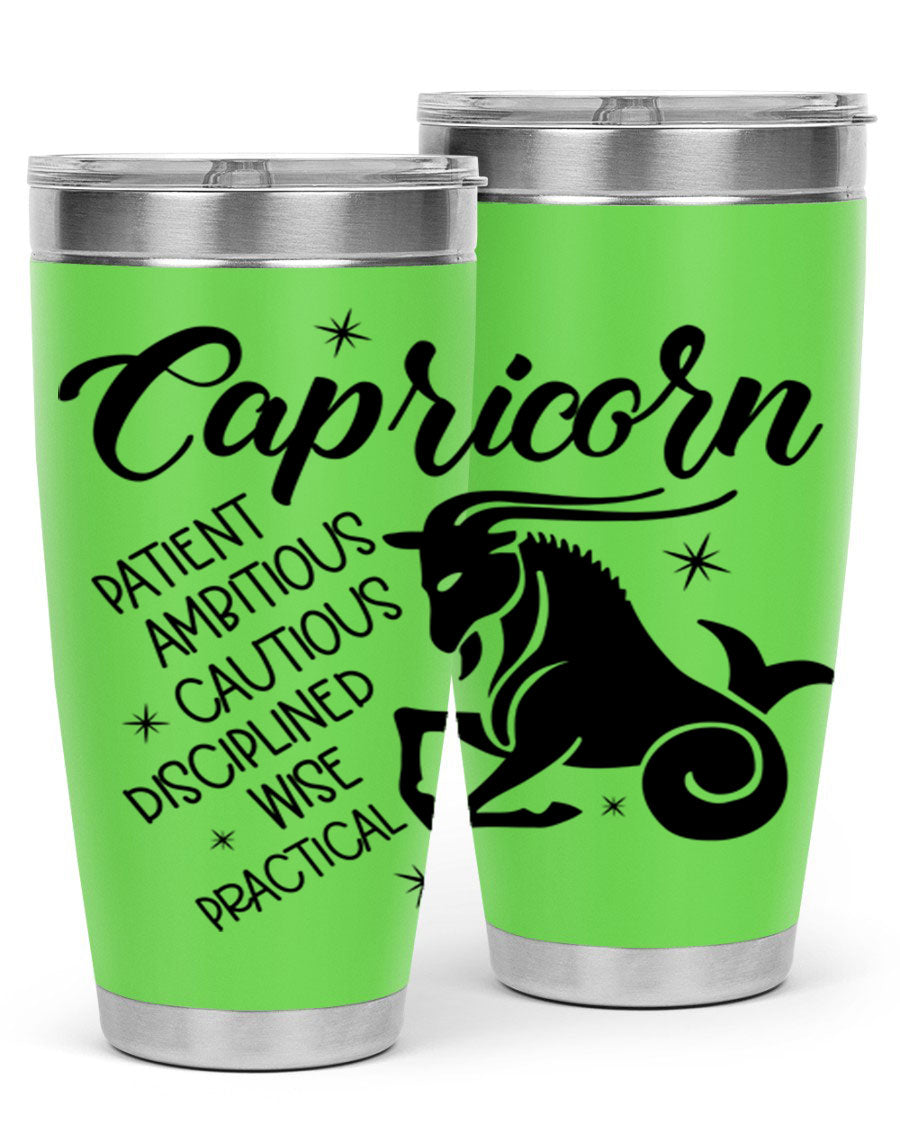 Capricorn 188# Tumbler featuring a sleek design, double wall vacuum insulation, and a press-in lid, perfect for hot and cold beverages.