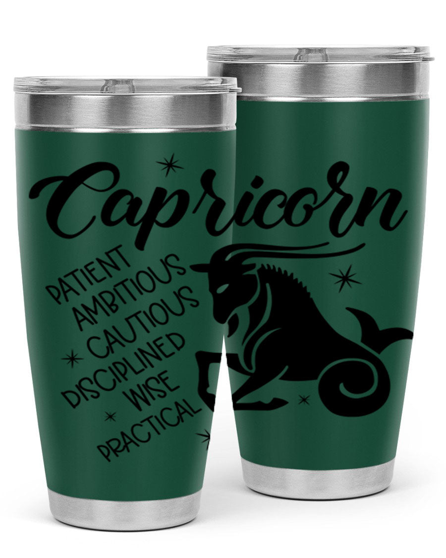Capricorn 188# Tumbler featuring a sleek design, double wall vacuum insulation, and a press-in lid, perfect for hot and cold beverages.