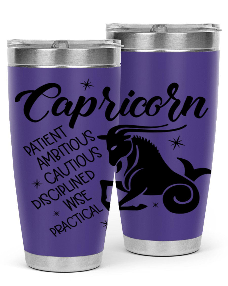 Capricorn 188# Tumbler featuring a sleek design, double wall vacuum insulation, and a press-in lid, perfect for hot and cold beverages.