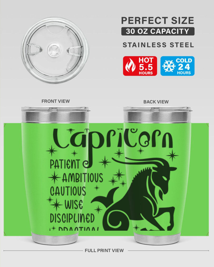 Capricorn 182# 20oz Tumbler featuring double wall vacuum insulation and a stylish design, perfect for hot and cold beverages.