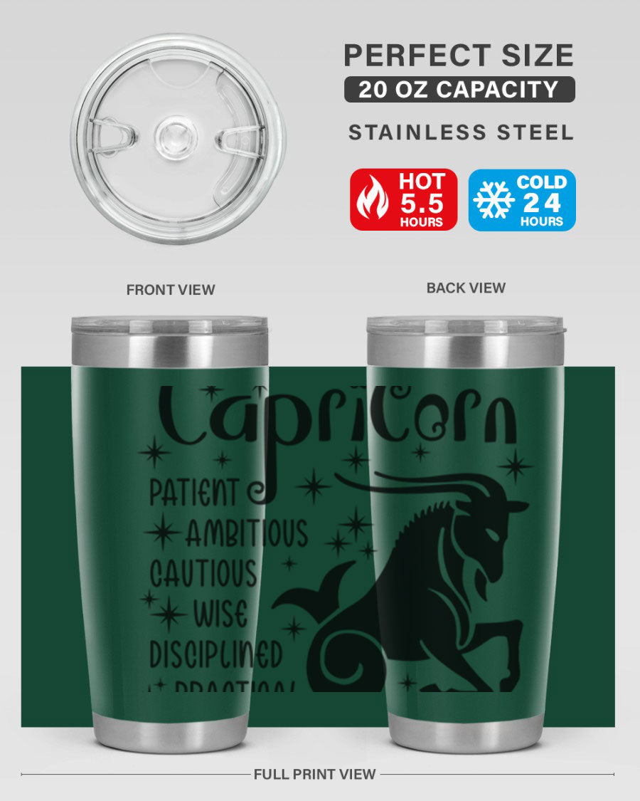 Capricorn 182# 20oz Tumbler featuring double wall vacuum insulation and a stylish design, perfect for hot and cold beverages.