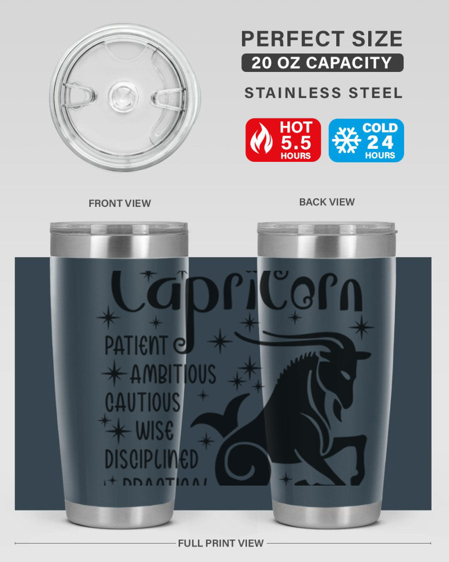 Capricorn 182# 20oz Tumbler featuring double wall vacuum insulation and a stylish design, perfect for hot and cold beverages.