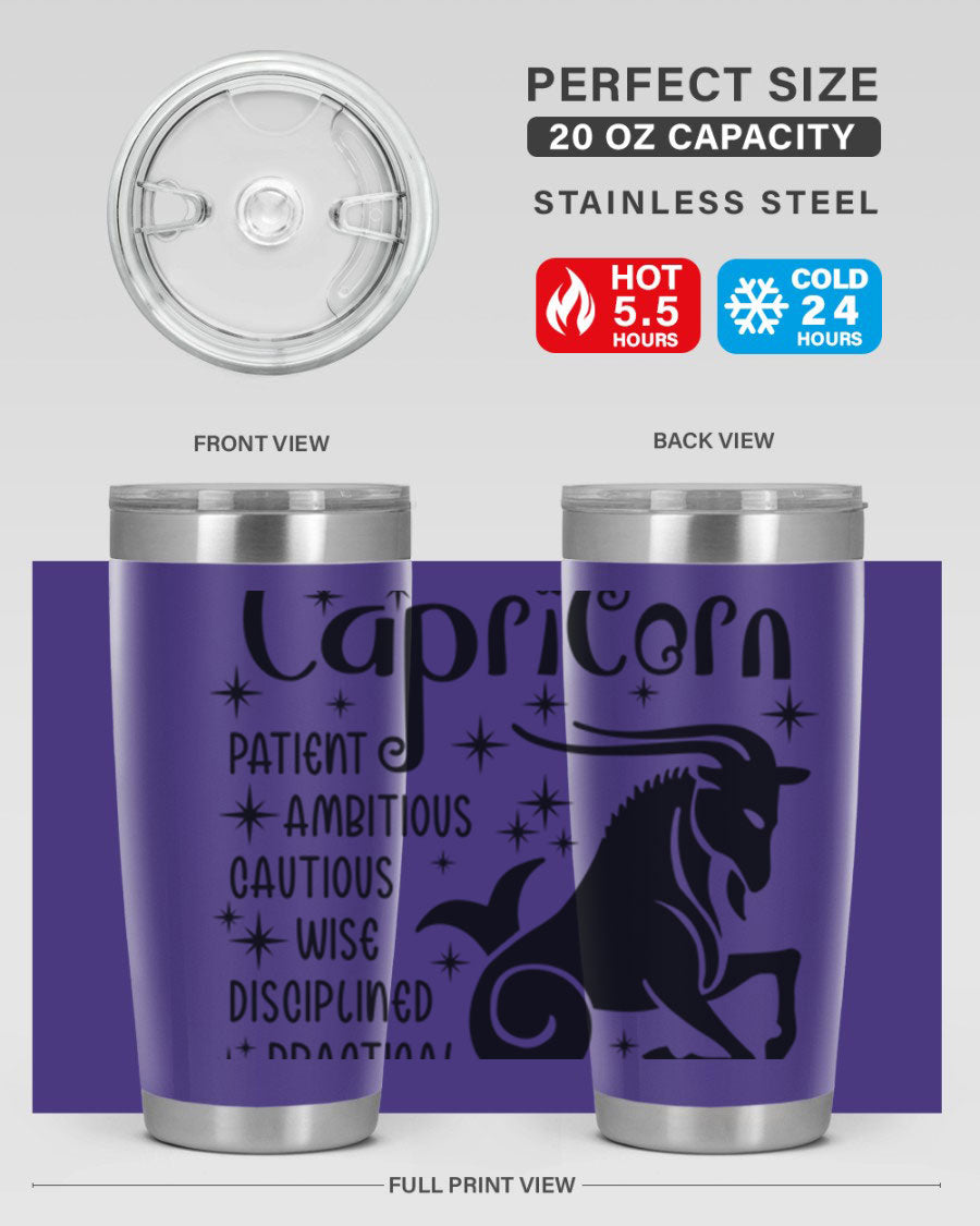 Capricorn 182# 20oz Tumbler featuring double wall vacuum insulation and a stylish design, perfect for hot and cold beverages.