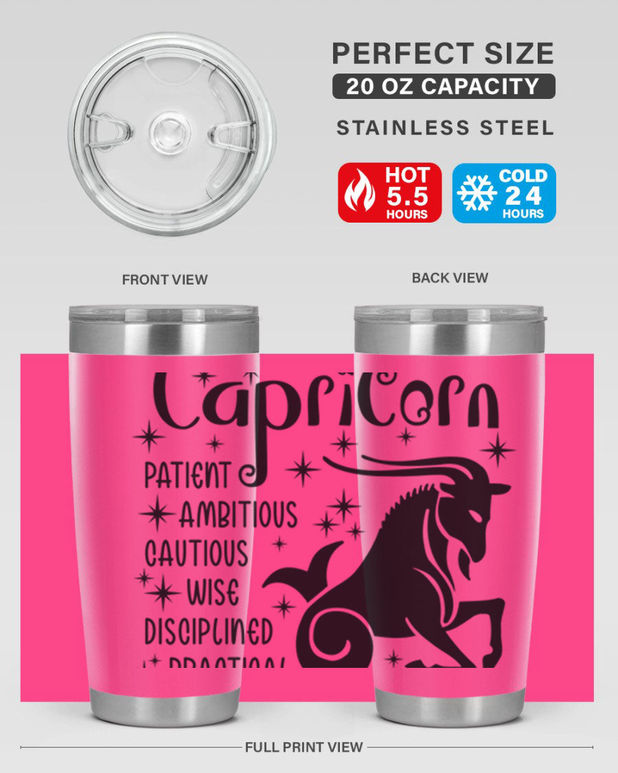 Capricorn 182# 20oz Tumbler featuring double wall vacuum insulation and a stylish design, perfect for hot and cold beverages.