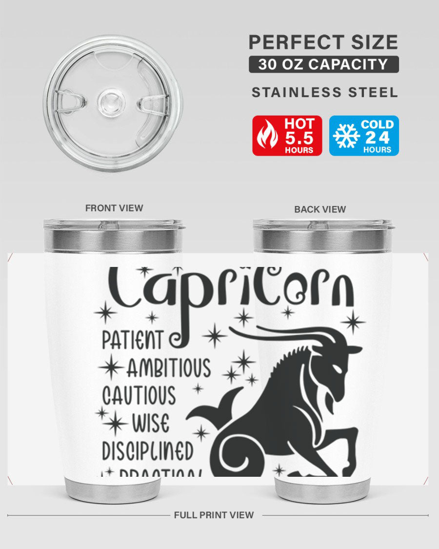 Capricorn 182# 20oz Tumbler featuring double wall vacuum insulation and a stylish design, perfect for hot and cold beverages.