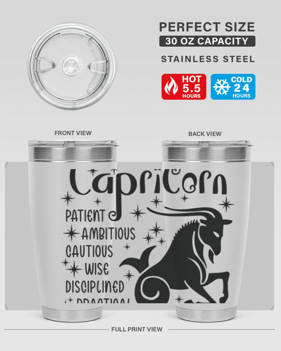 Capricorn 182# 20oz Tumbler featuring double wall vacuum insulation and a stylish design, perfect for hot and cold beverages.