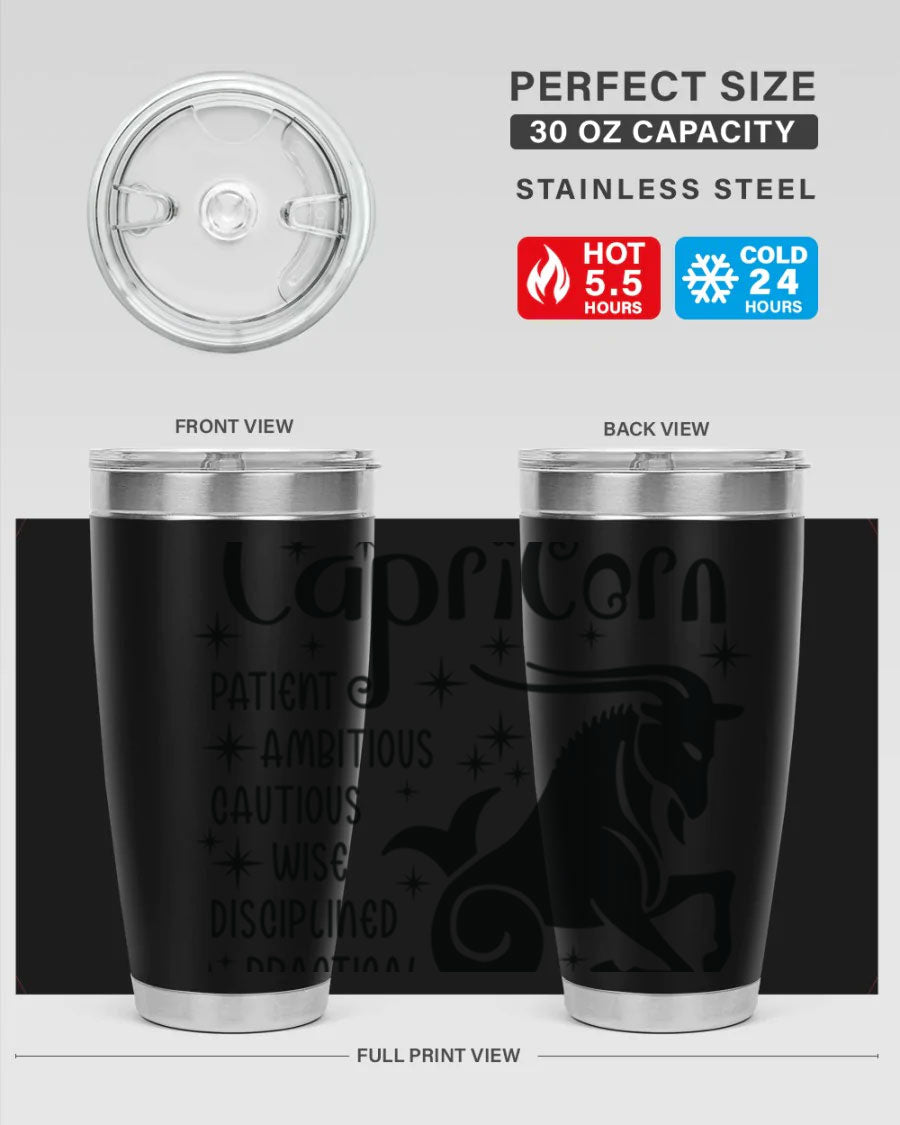 Capricorn 182# 20oz Tumbler featuring double wall vacuum insulation and a stylish design, perfect for hot and cold beverages.