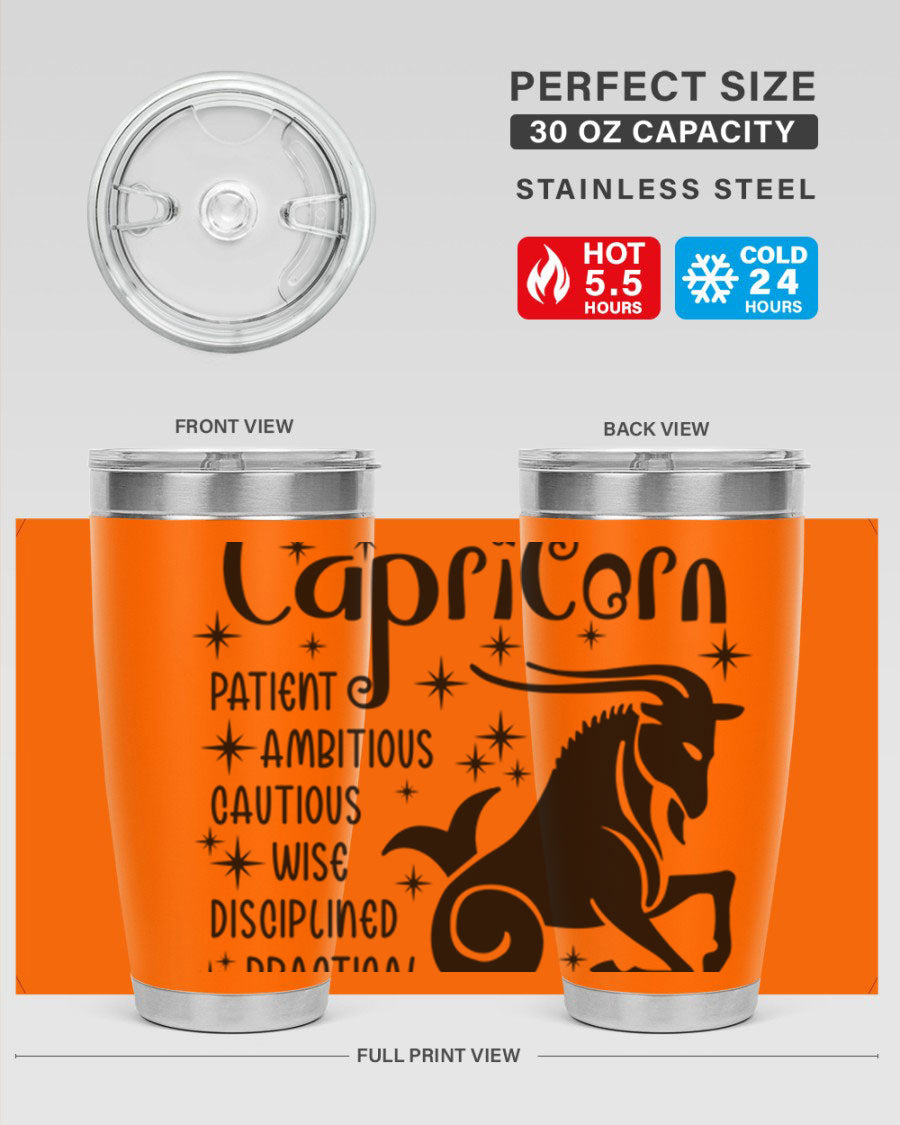 Capricorn 182# 20oz Tumbler featuring double wall vacuum insulation and a stylish design, perfect for hot and cold beverages.