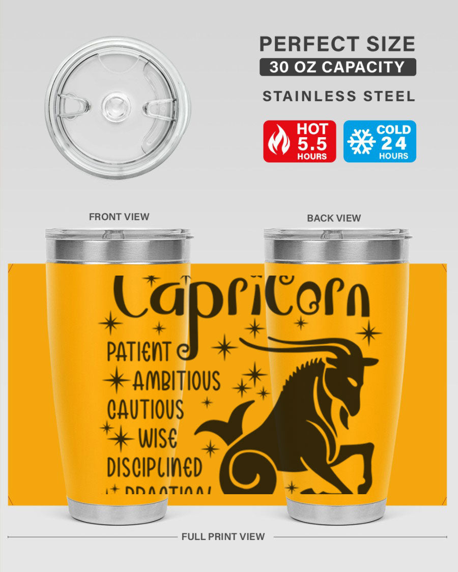 Capricorn 182# 20oz Tumbler featuring double wall vacuum insulation and a stylish design, perfect for hot and cold beverages.