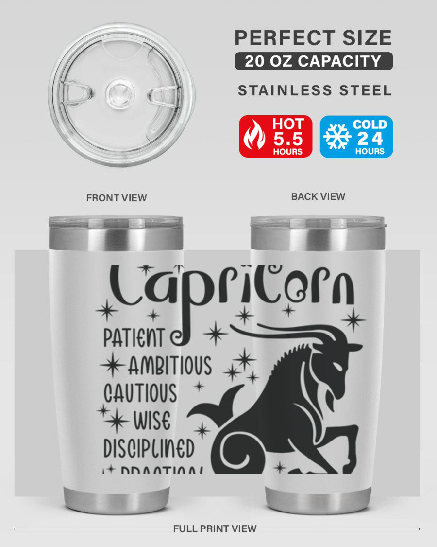 Capricorn 182# 20oz Tumbler featuring double wall vacuum insulation and a stylish design, perfect for hot and cold beverages.
