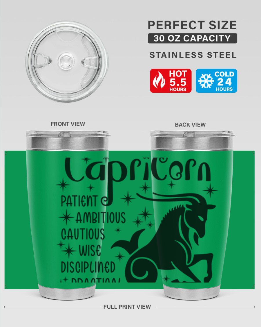 Capricorn 182# 20oz Tumbler featuring double wall vacuum insulation and a stylish design, perfect for hot and cold beverages.