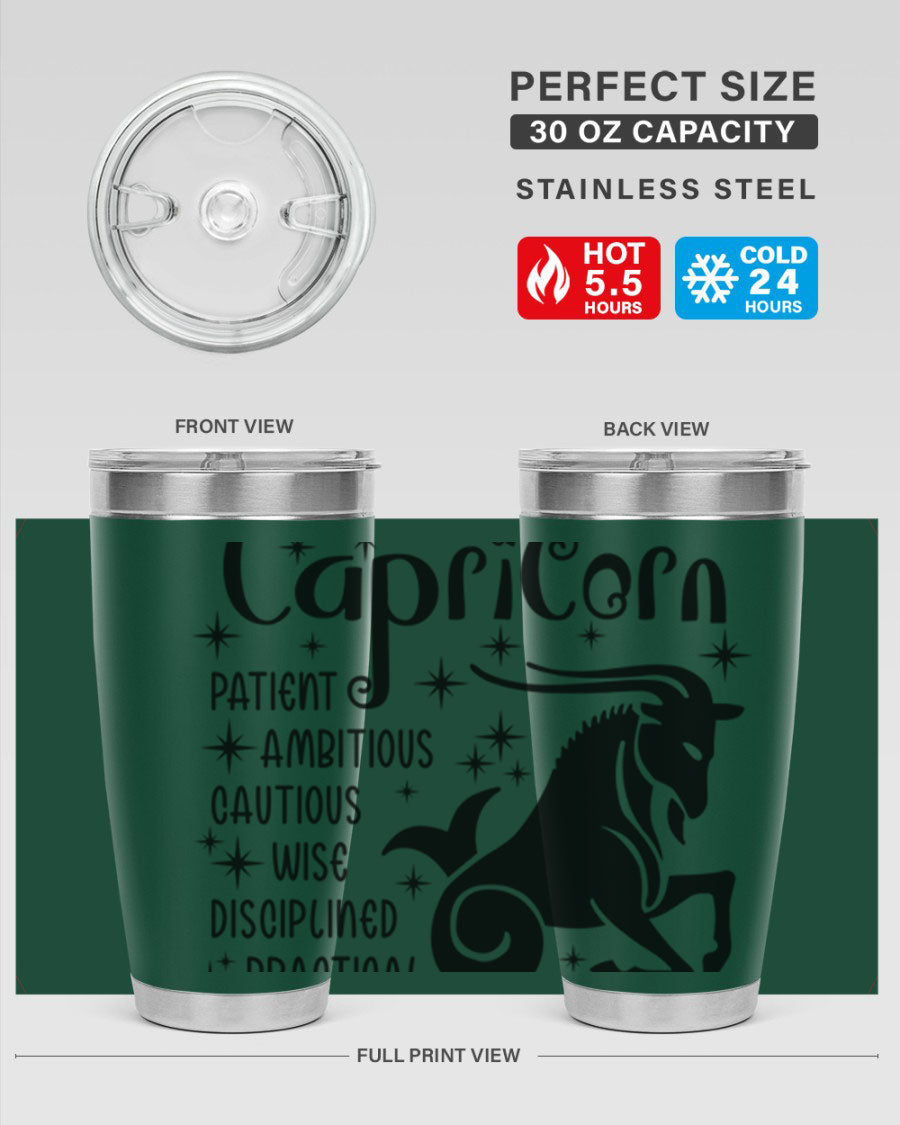 Capricorn 182# 20oz Tumbler featuring double wall vacuum insulation and a stylish design, perfect for hot and cold beverages.
