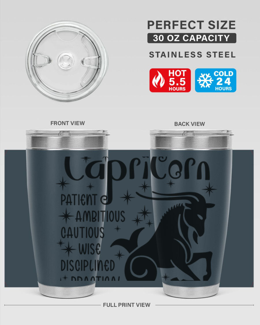 Capricorn 182# 20oz Tumbler featuring double wall vacuum insulation and a stylish design, perfect for hot and cold beverages.