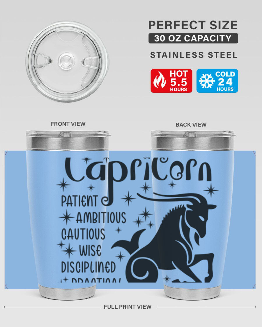 Capricorn 182# 20oz Tumbler featuring double wall vacuum insulation and a stylish design, perfect for hot and cold beverages.