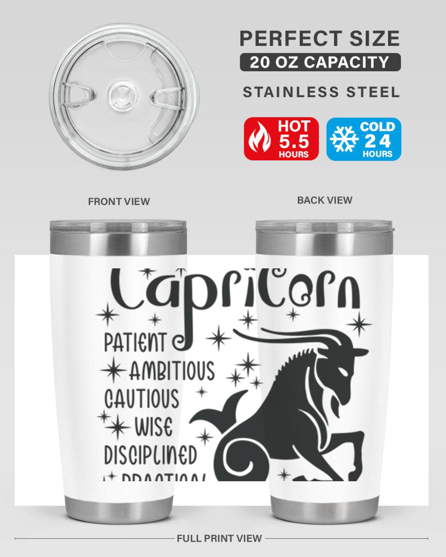 Capricorn 182# 20oz Tumbler featuring double wall vacuum insulation and a stylish design, perfect for hot and cold beverages.